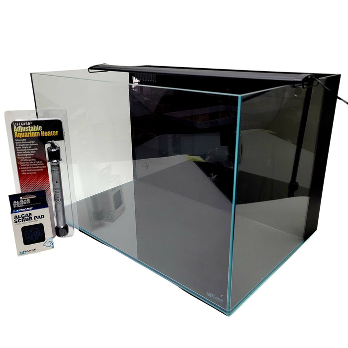 24 Gallon Ultra Low Iron CRYSTAL Aquarium Kit with Built in Back Filter Aquarium Lifegard Aquatics