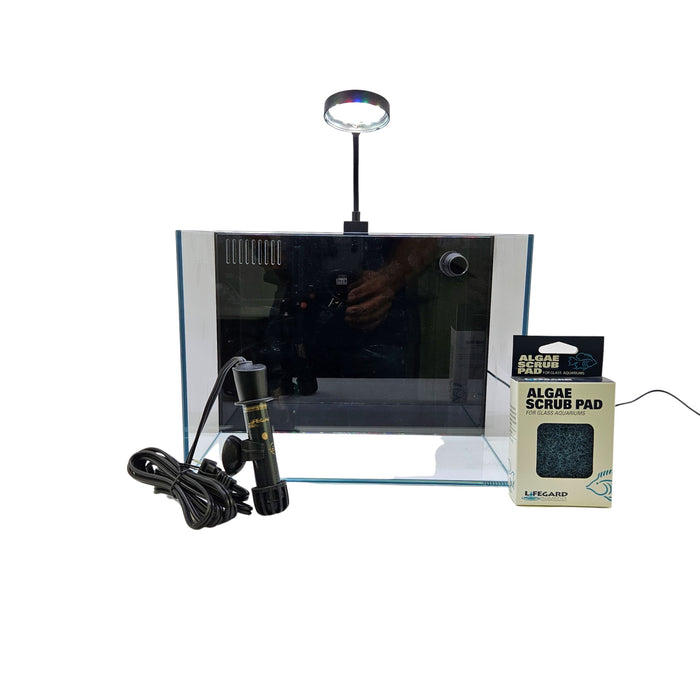 4 Gallon Ultra Low Iron CRYSTAL Aquarium with Built in Back Filter Aquarium Lifegard Aquatics