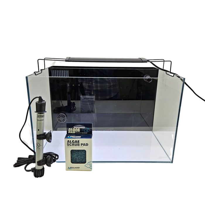 10 Gallon Ultra Low Iron CRYSTAL Aquarium with Built in Back Filter Aquarium Lifegard Aquatics