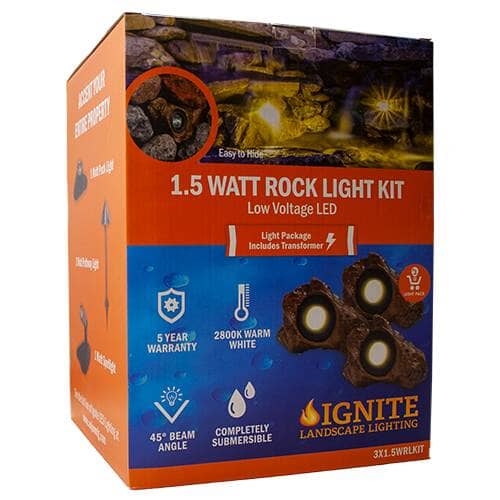 Anjon 3 LED Rock Light with Transformer & Photocell(MPN 3X1.5WRLKIT) Anjon Manufacturing Rock LED Light ANJON