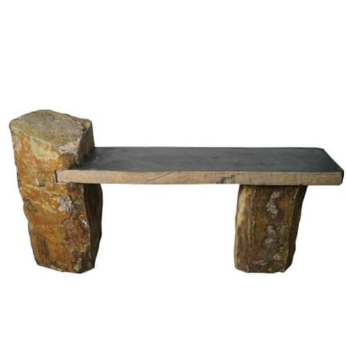 Anjon 47" Basalt Bench w/ Recessed Side Decorative Water Features ANJON