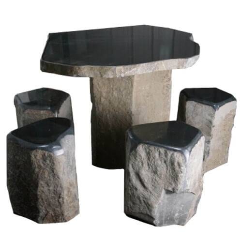 Anjon Rounded Edge Polished Table w/ Stools Decorative Water Features ANJON
