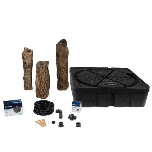Atlantic 3 Piece Natural Basalt Column Fountain Kit - 24", 30", 36" Decorative Water Features ATLANTIC