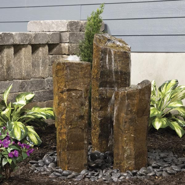 Atlantic 3 Piece Natural Basalt Column Fountain Kit - 18", 24", 30" Decorative Water Features ATLANTIC