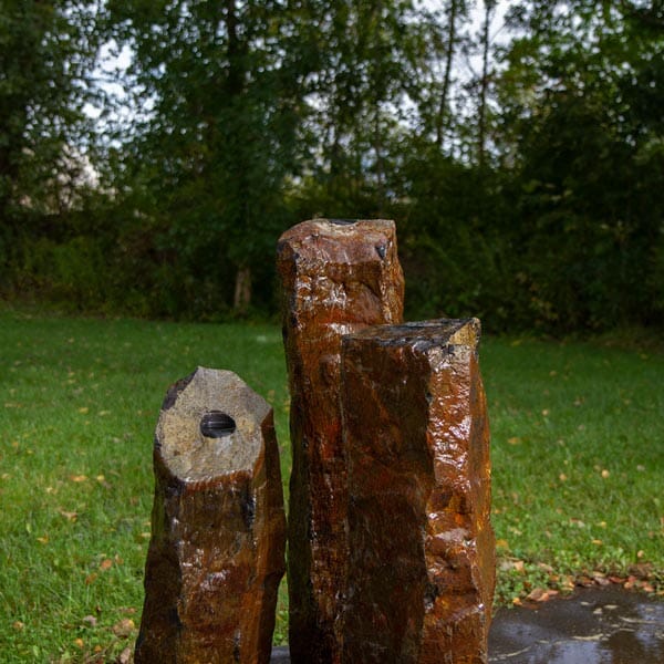 Atlantic 3 Piece Natural Basalt Column Fountain Kit - 18", 24", 30" Decorative Water Features ATLANTIC