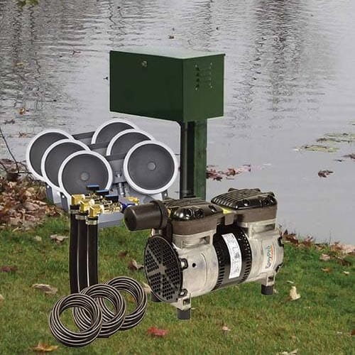 EasyPro Lake & Pond Aeration Systems Aeration EasyPro EasyPro Sentinel Deluxe Aeration System PA66DP with Post Mounted Cabinet