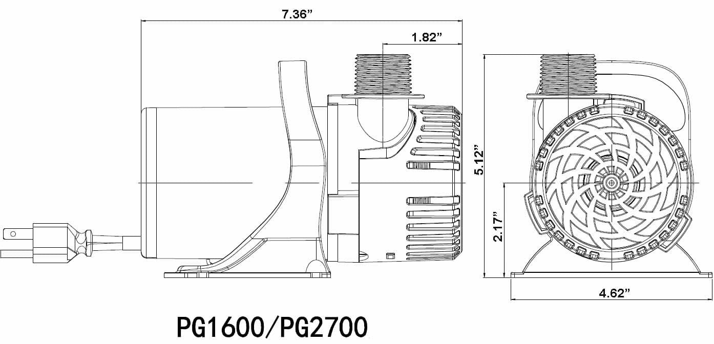 Lifegard PG 2700 PUMP 115V 60 Hz 2,700 gph Pool, Fountain & Pond Pumps Lifegard Aquatics
