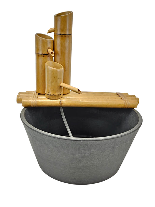 18" Bamboo 3-Tier Fountain with Pot and Quiet One 100 Pump Fountains & Ponds Lifegard Aquatics