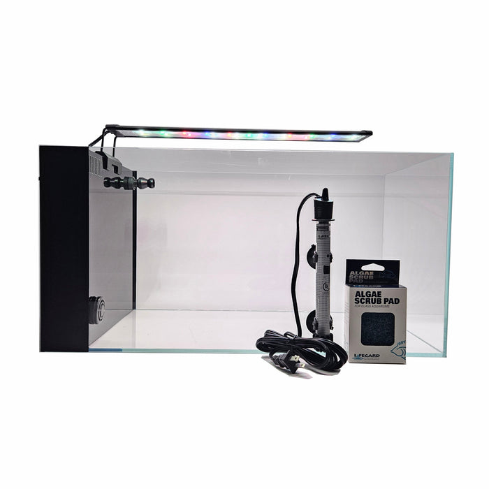 14 Gallon Ultra Low Iron Glass CRYSTAL Aquarium with Built in Side Filter Aquarium Lifegard Aquatics