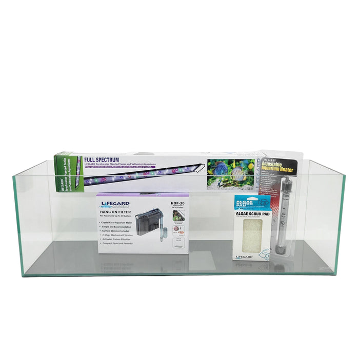 16 Gallon Ultra Low Iron Glass Bookshelf Aquarium Kit 6mm (33.85"x9.84"x11.02") Animals & Pet Supplies Lifegard Aquatics