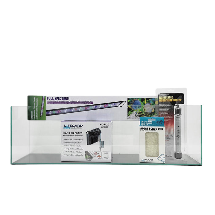 11 Gallon Ultra Low Iron Glass Bookshelf Aquarium Kit 5mm (31.88"x7.87"x9.84") Animals & Pet Supplies Lifegard Aquatics