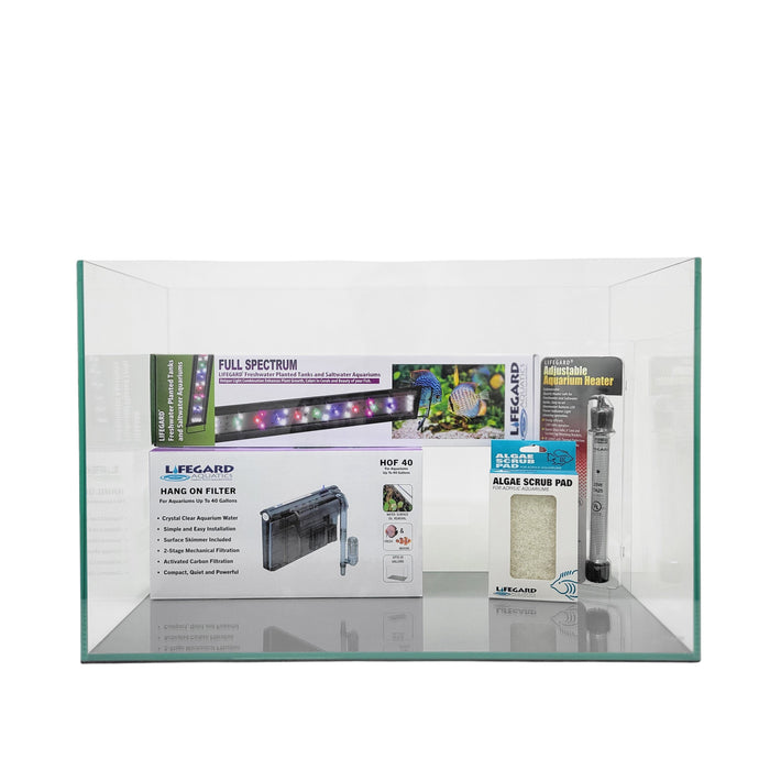 20 Gallon Rimless Clear Glass Aquarium 6mm Kit (24.40"x12.20"x15.74") Fish Supplies Lifegard Aquatics