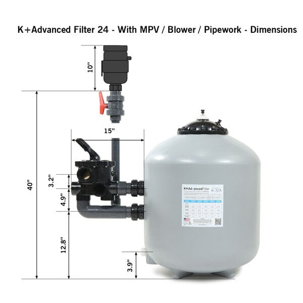 Evolution Aqua K+ Advanced Pressure Filter 24 pond filter EVOLUTION AQUA