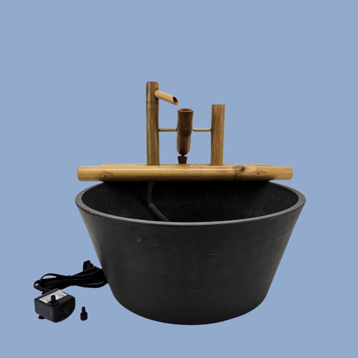 Lifegard Aquatic 12" Bamboo Rocking Fountain and Quiet One 100 Pump Fountains & Ponds Lifegard Aquatics