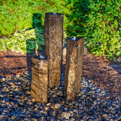 EasyPro I Tranquil Décor Polished Top Real Basalt Three Pack - 20", 27", 35" Fountains & Ponds EasyPro