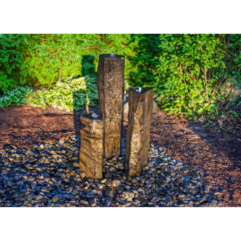 HBR3C Tranquil Décor Tall Polished Top Real Basalt Three Pack – 20", 27", 35" product image