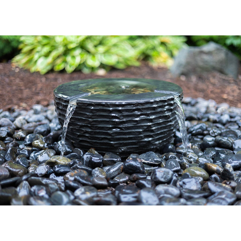 easypro1 - HBO16K – Tranquil Décor Infinity Bowl Basalt Fountain Complete Kit – 16″ Easy Pro 
