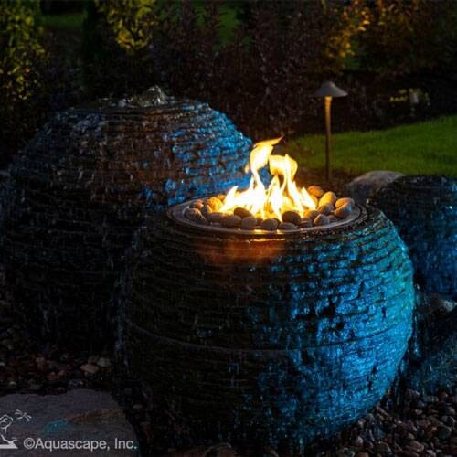 Aquascape Fire and Water Stacked Slate Sphere - Medium outdoor fire pit AQUASCAPE 