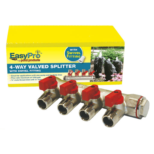 SS4 3/4" Statuary splitter 4-way – 1/2" mpt outlets product image
