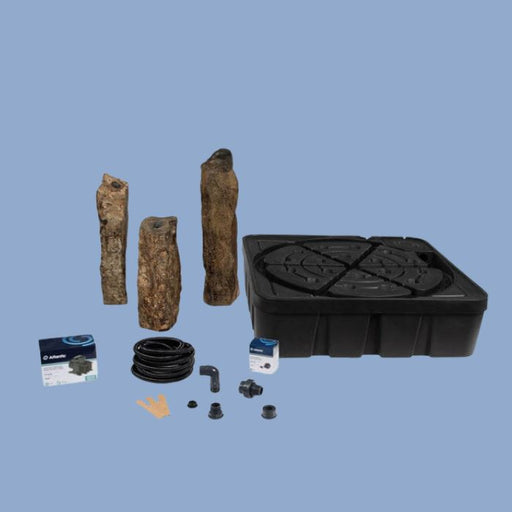Atlantic 3 Piece Natural Basalt Column Fountain Kit - 18", 24", 30" Decorative Water Features ATLANTIC 