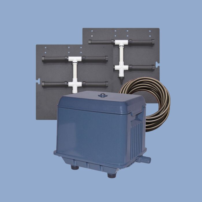 Shallow Water Aeration kits - Linear compressor with diffuser EasyPro EasyPro PA8SWN Shallow Water Aeration Kit - Two Diffusers 100' Tubing 