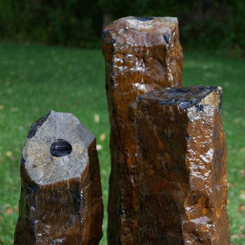 Atlantic 3 Piece Natural Basalt Columns - 24", 30", 36" Decorative Water Features ATLANTIC 