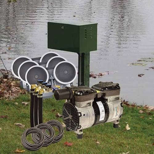 EasyPro Lake & Pond Aeration Systems Aeration EasyPro EasyPro Sentinel Deluxe Aeration System PA66DP with Post Mounted Cabinet 