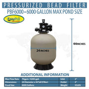 EasyPro 6000 Pressurized Bead Filter - PBF6000 product image
