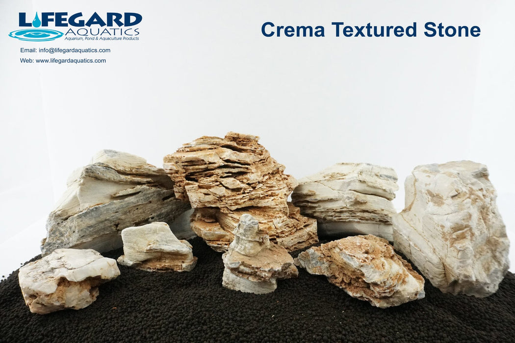 Pagoda Crema Textured Stone - 44 Lbs box of SMALL size stones rock and stone Lifegard Aquatics 