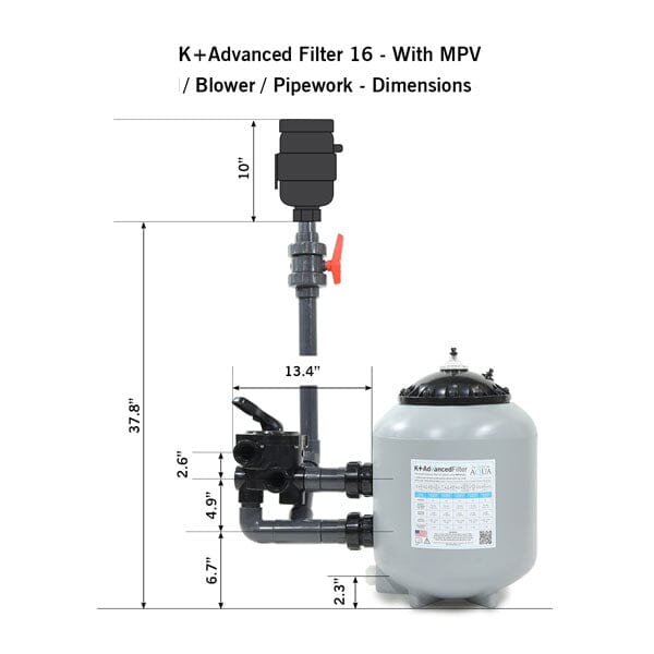 Evolution Aqua K+ Advanced Pressure Filter 16 pond filter EVOLUTION AQUA 