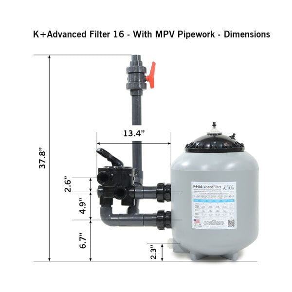 Evolution Aqua K+ Advanced Pressure Filter 16 pond filter EVOLUTION AQUA 