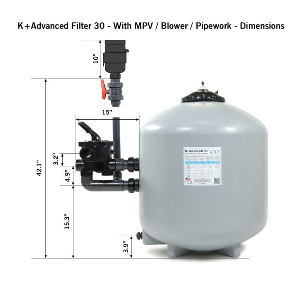Evolution Aqua K+ Advanced Pressure Filter 30 pond filter EVOLUTION AQUA 