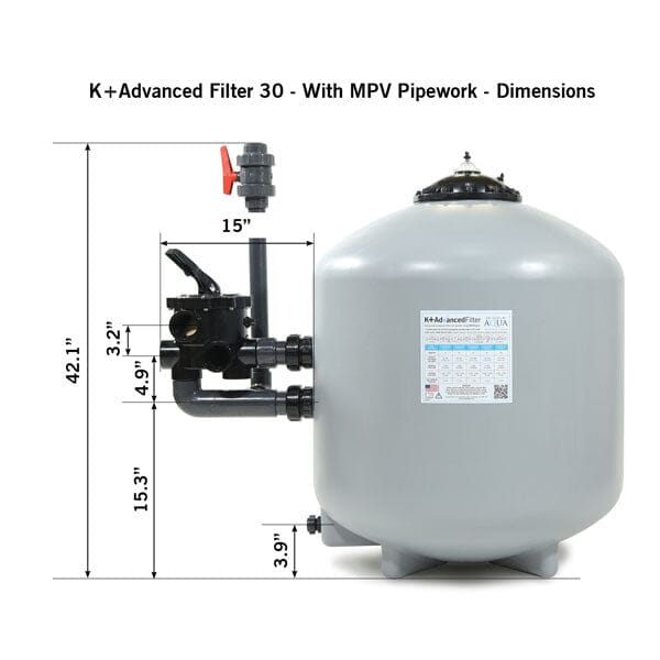 Evolution Aqua K+ Advanced Pressure Filter 30 pond filter EVOLUTION AQUA 