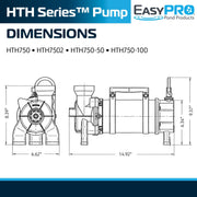EasyPro 1/3 HP, Horizontal TH Pump, 115v, 50' Cord - HTH250-50 product image