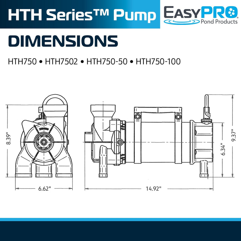 EasyPro 1/3 HP, Horizontal TH Pump, 115v, 50' Cord - HTH250-50 product image