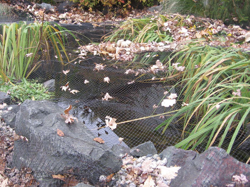 EasyPro pond-cover netting over a pond — installation example