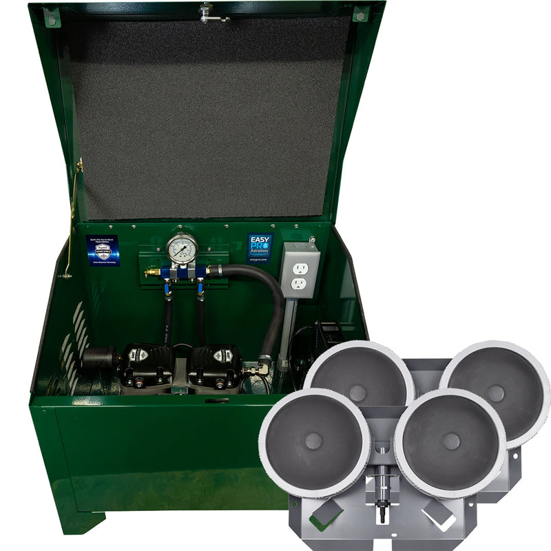 PA65AD Sentinel Deluxe Aeration System for Ponds up to 2 Acres – Complete System Contains Stratus™ SRC 1/2hp Compressor with Sound Shield™, Deluxe 22" Cabinet and Two QS2 Diffusers product image