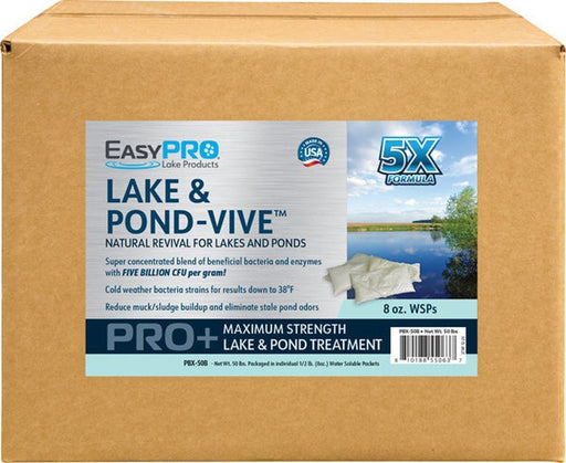 PBX-50B Lake & Pond-Vive™ Bacteria – 50lb box – 100ct. 8oz Water Soluble Packs