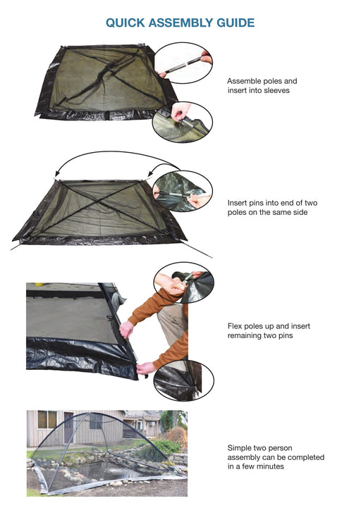 EasyPro PCT pond-cover tent series pole and frame assembly guide