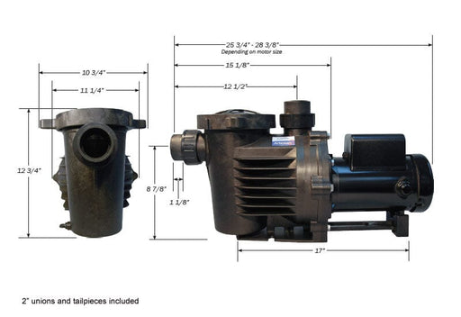 Performance Pro A2-1/4-47-C External Pump - Includes 8ft 16AWG Cord w/115V Plug Pool, Fountain & Pond Pumps Performance Pro Pumps 