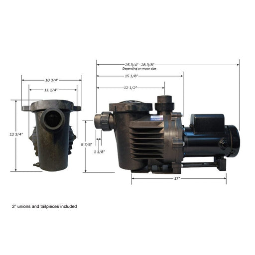 Performance Pro A2-1/4-47-C External Pump - Includes 8ft 16AWG Cord w/115V Plug Pool, Fountain & Pond Pumps Performance Pro Pumps 